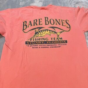 Comfort Colors Bare Bones Fishing Team Stuart Florida Graphic T-Shirt coral